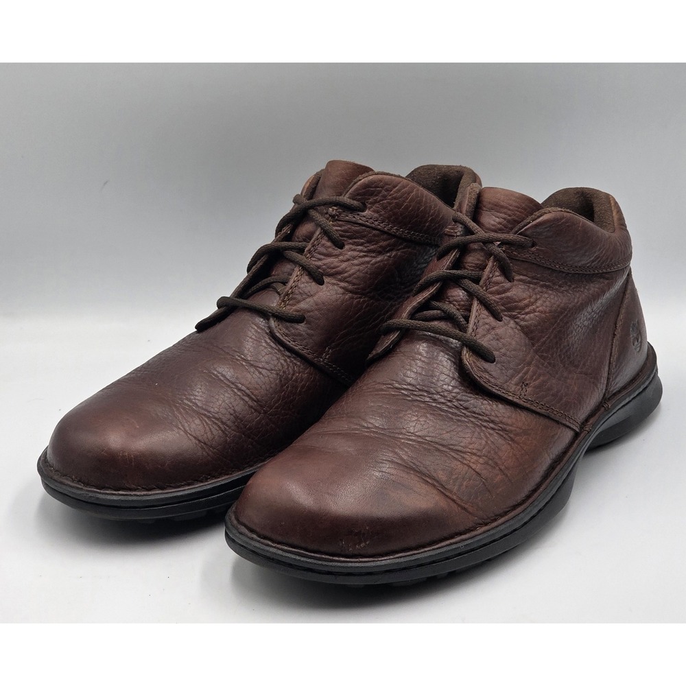 Timberland 68571 Men's 10.5M Brown Leather Chukka Boots Casual Shoes - Picture 2 of 14